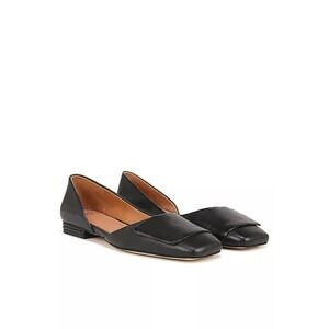 Sarto Tracy Flats Black Leather Square Toe Women's Size 9